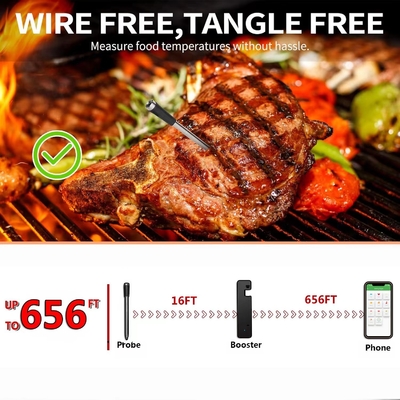 Дальний 150 м Удаленный умный термометр Bbq Мгновенное чтение цифровой Bluetooth 5.0 Беспроводной термометр мяса 10 режимов Термометр мяса