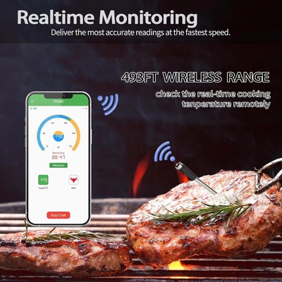 Дальний 150 м Удаленный умный термометр Bbq Мгновенное чтение цифровой Bluetooth 5.0 Беспроводной термометр мяса 10 режимов Термометр мяса