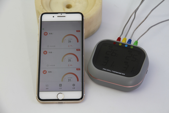 Bluetooth термометра гриля цифров зонды монитора 4 беспроводного удаленные жарят сигнал тревоги
